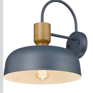 New Open Box Blue Modern Barn Light Fixtures Wall Lamps Sconces w Hammered-12.4”